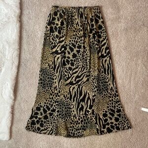 Vintage 90s / 2000s‎ Whimsy Cheetah Maxi Skirt